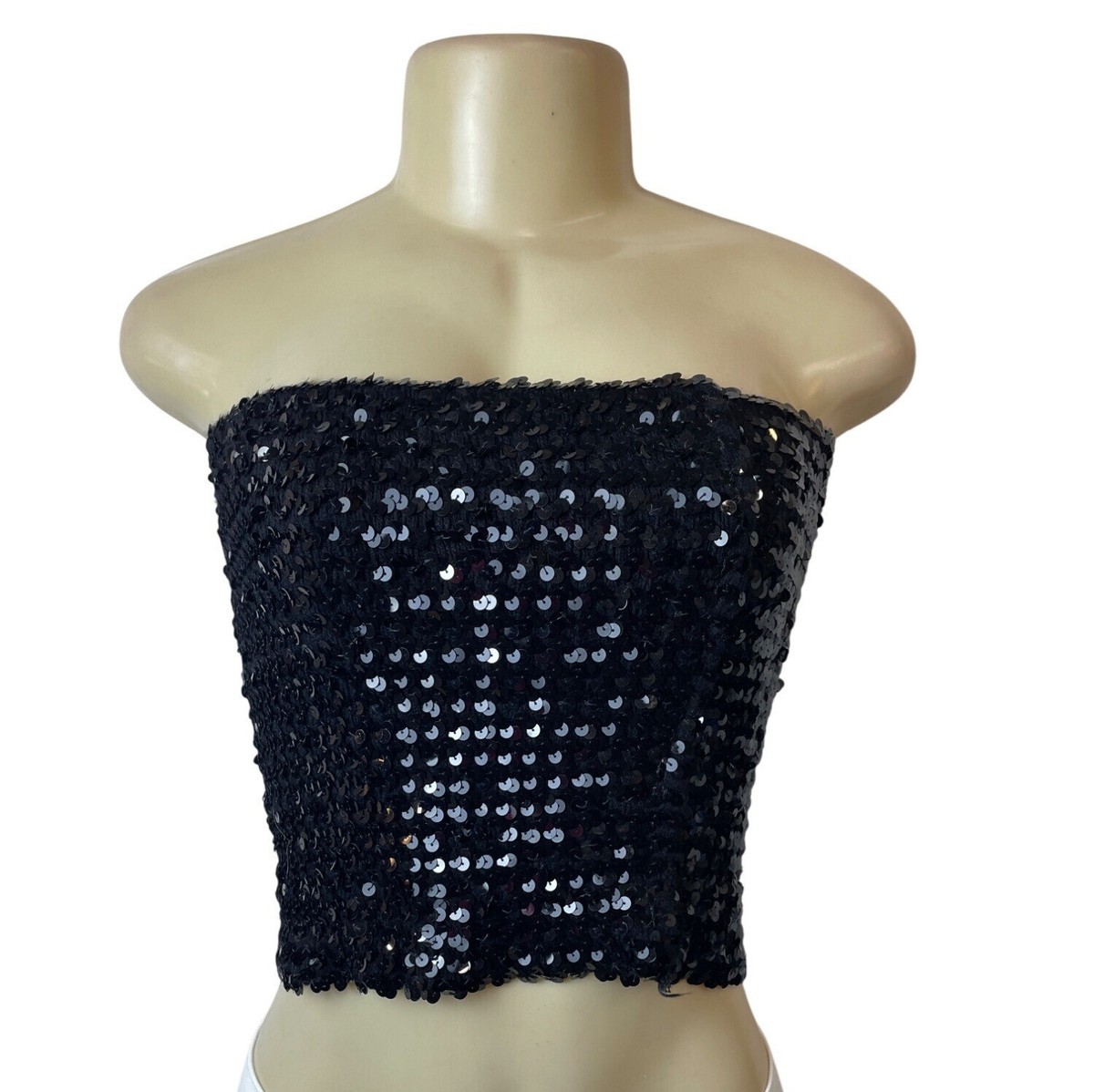 strapless sequin top