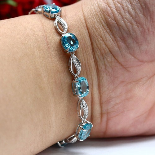 HEATED 7X8 mm. SEA FOAM BLUE ZIRCON 