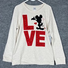 NWT Disney Mickey Mouse Love Pullover Crew Neck Women's Sweatshirt Sz XL