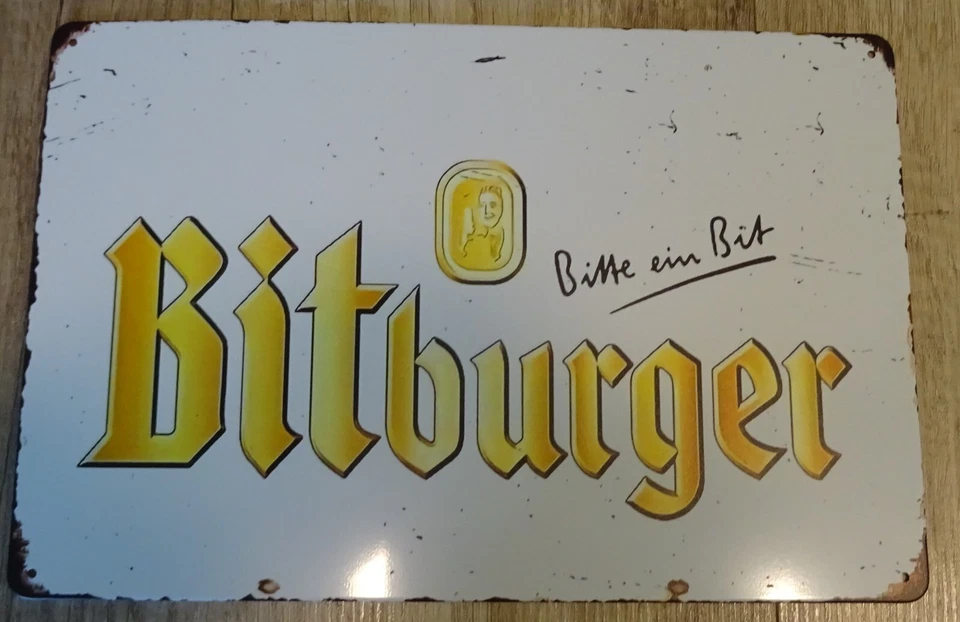 NOSTALGIE Bitburger Lager Bier Vintage-Stil Metallschild 30 X 20 cm für Restaurant Bar