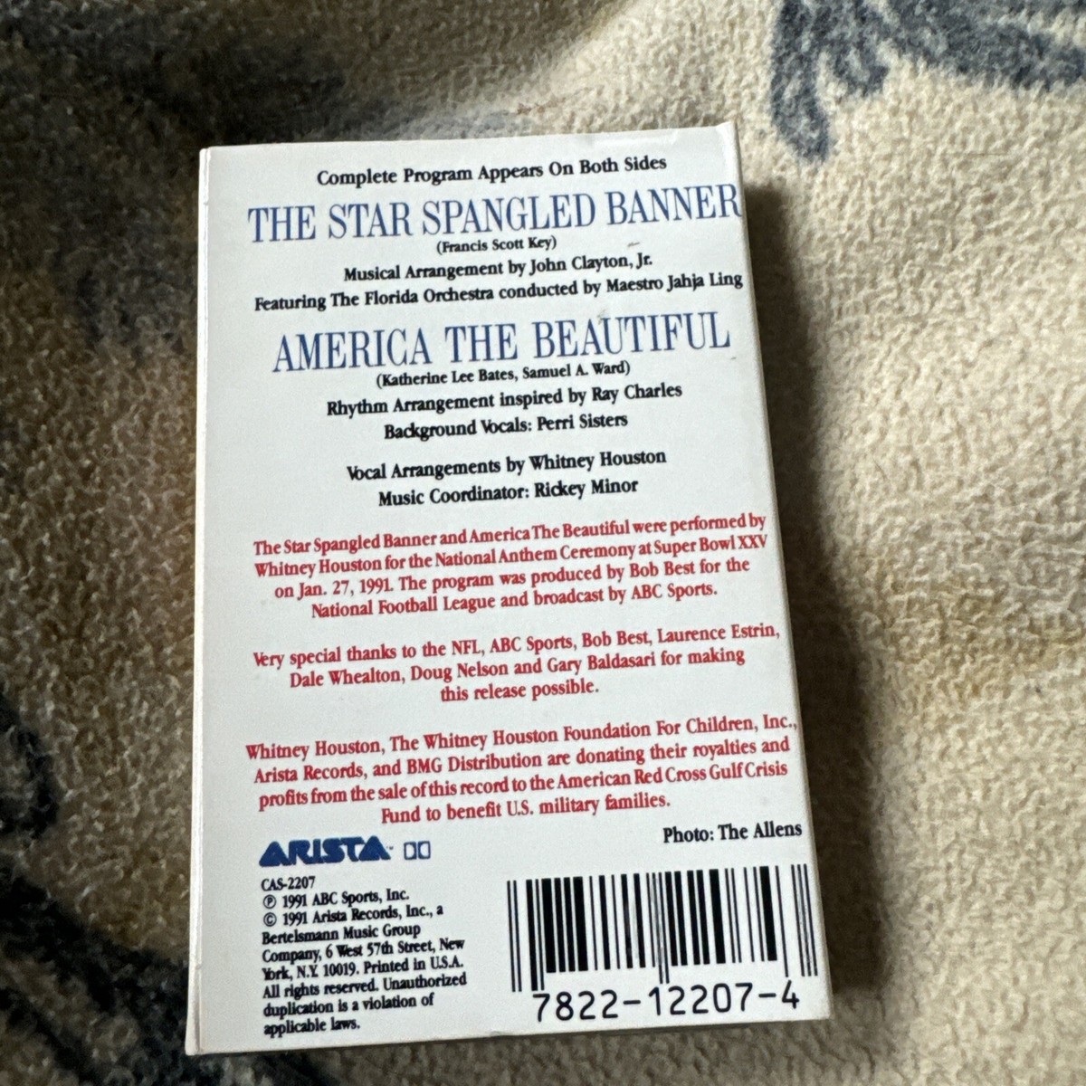 Whitney Houston - The Star Spangled Banner - Cassette Tape