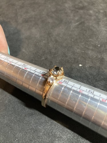 Size 9.5 gold tone brown gemstone ring b121 - Picture 4 of 10