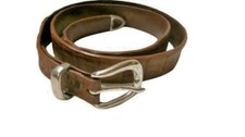 The Bandera Collection USA Made Brown Genuine Crocodile Skin Silver Belt 36