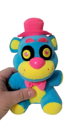 Five Nights At Freddy s Neon Blue w/Hat Blacklight Freddy (Funko, 2017) 8  Plush