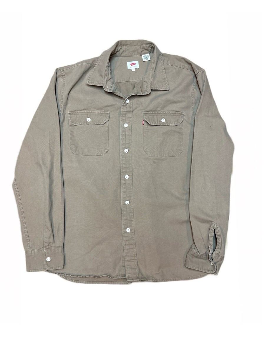 Levi's Olive Green Utility Shirt Levis Long Sleeve Work Shirt