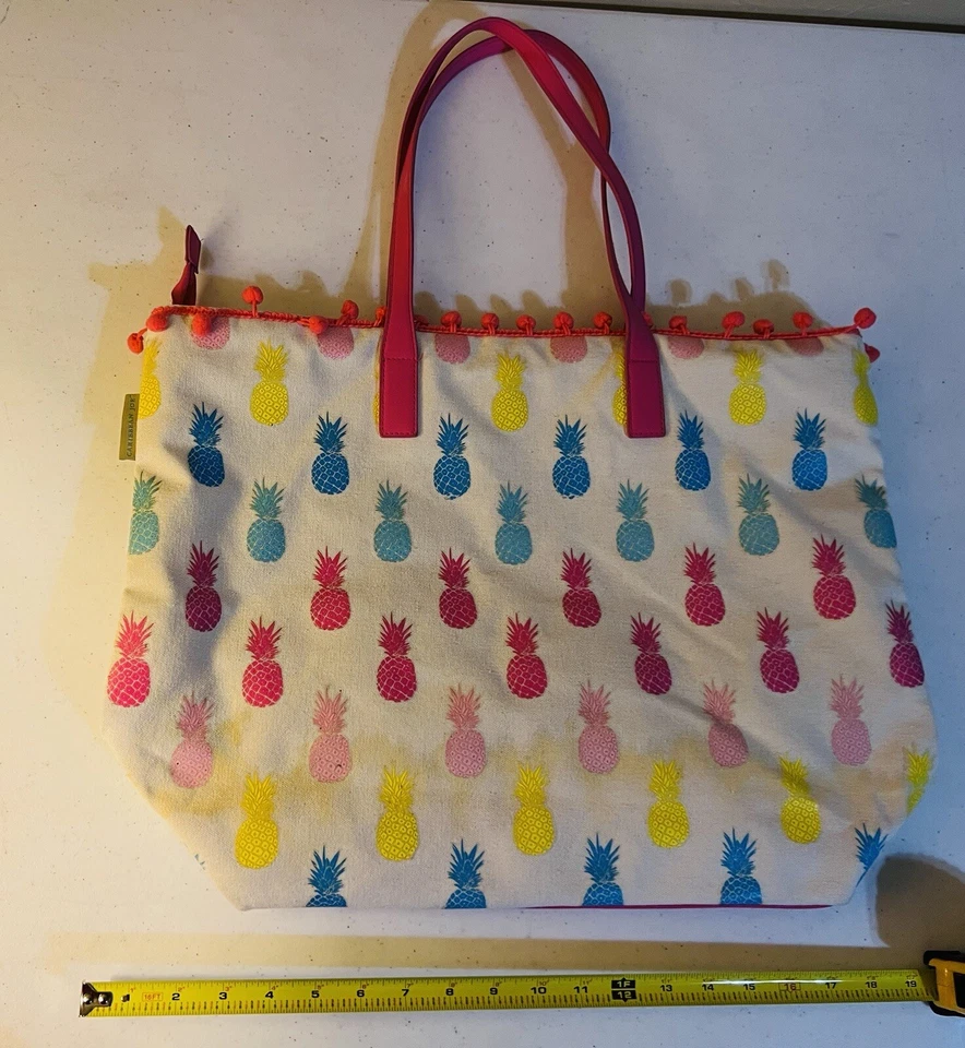 Caribbean Joe Cartera Tropical Floral Bolso de Playa con Bolsillos Piñas Foto 2 de 3