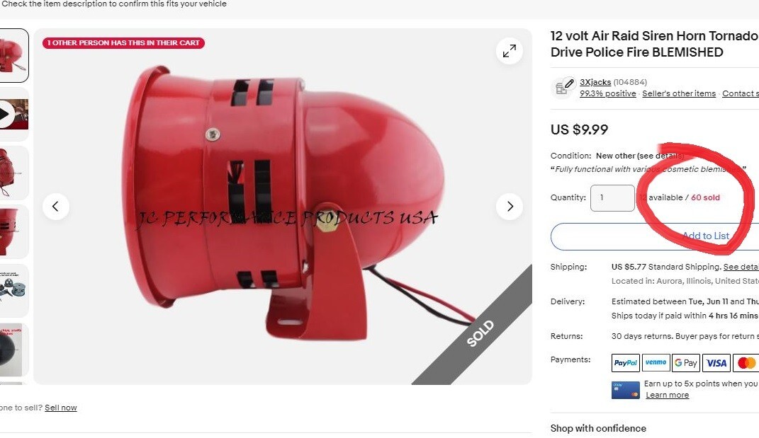 12V Electric Car Truck Motorcycle Driven Air Raid Siren Horn