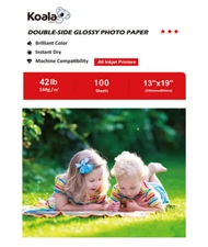 100 Sheets Koala 13x19 Double Side Glossy Inkjet Photo Paper 160g 42lb HP Canon