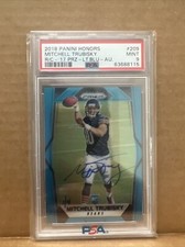 2018 Panini Prizm 1/4 Light Blue Auto Mitchell Trubisky 2017 Rookie Card PSA 9 