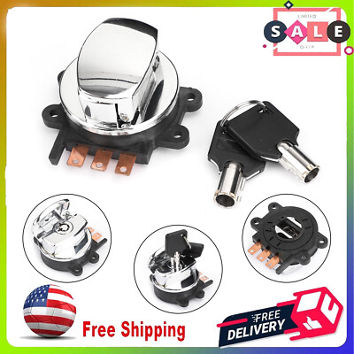 3-Position Ignition Switch Lock W/ 2 Keys For Harley-Davidson DYNA ROAD KING NEW