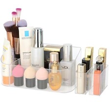 Clear Cosmetic Storage Makeup Organizer Display Rack for Vanity Bathroom Counter