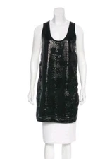 See by Chloe 6 sequin shift dress Women's black sleeveless cocktail party