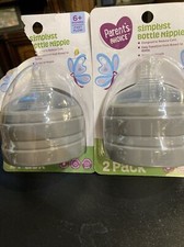 Parents Choice 2 PACK Simplyst Bottle Nipple Fast Flow 6 Months 4 TOTAL 