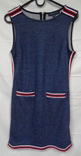 Women's TOMMY HILFIGER Sleeveless BLUE Tank Sheath Dress RED WHITE BLUE Trim - S