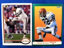 NFL - Felix Wright 1991 Upper Deck & 1991 Fleer Football - Browns