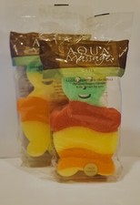 AQUA MASSAGE BODY SPONGE FOR KIDS Bear shaped sponge 2 pack