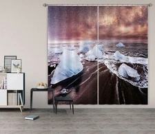 3D Star Beach Ice Cube ZHUA961 Photo Curtain Window Blockout Fabric Amy 2023