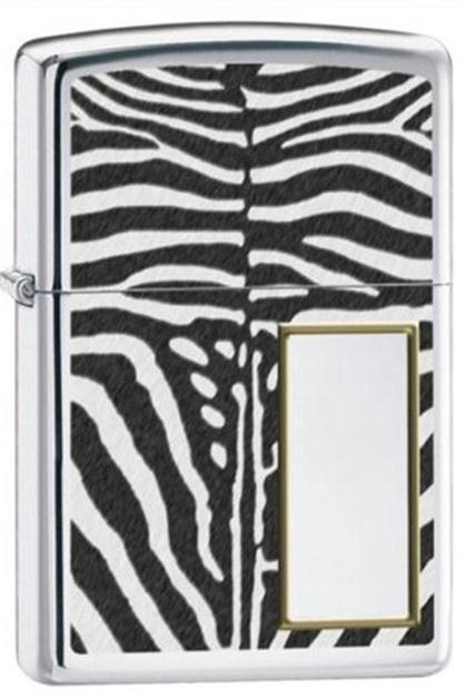 Zippo 28046 zebra print chrome RARE & DISCONTINUED Lighter