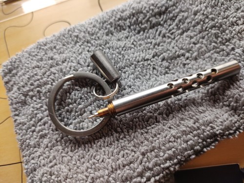 Titanium Pen Blank Forces Keyring Silencer Edition 3.2" EDC Ink T1 Spare Carts - Picture 3 of 3