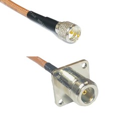RG142 MINI UHF MALE to N FLANGE FEMALE Coaxial RF Cable USA-Ship Lot