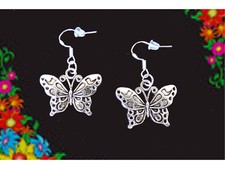 PRETTY BUTTERFLY DANGLE SILVER EARRINGS BIRTHDAY GIFT FOR HER MOM FRIEND WOMEN