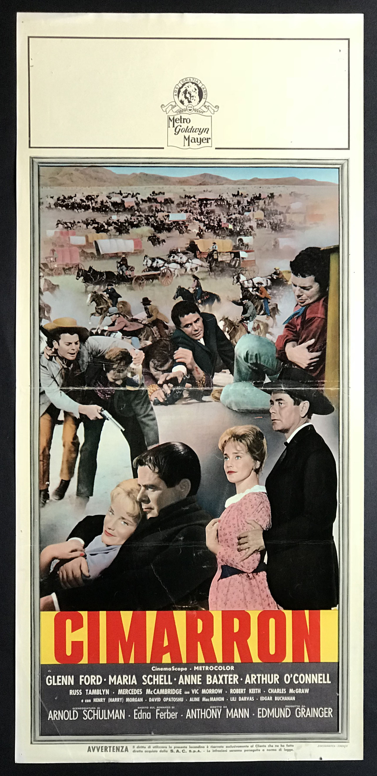Locandina originale film Cimarron (1960) - Regia di Anthony Mann, Charles Walters