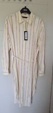 Marks & Spencer M&S Collection yellow mix pure cotton shirt dress 12regular BNWT
