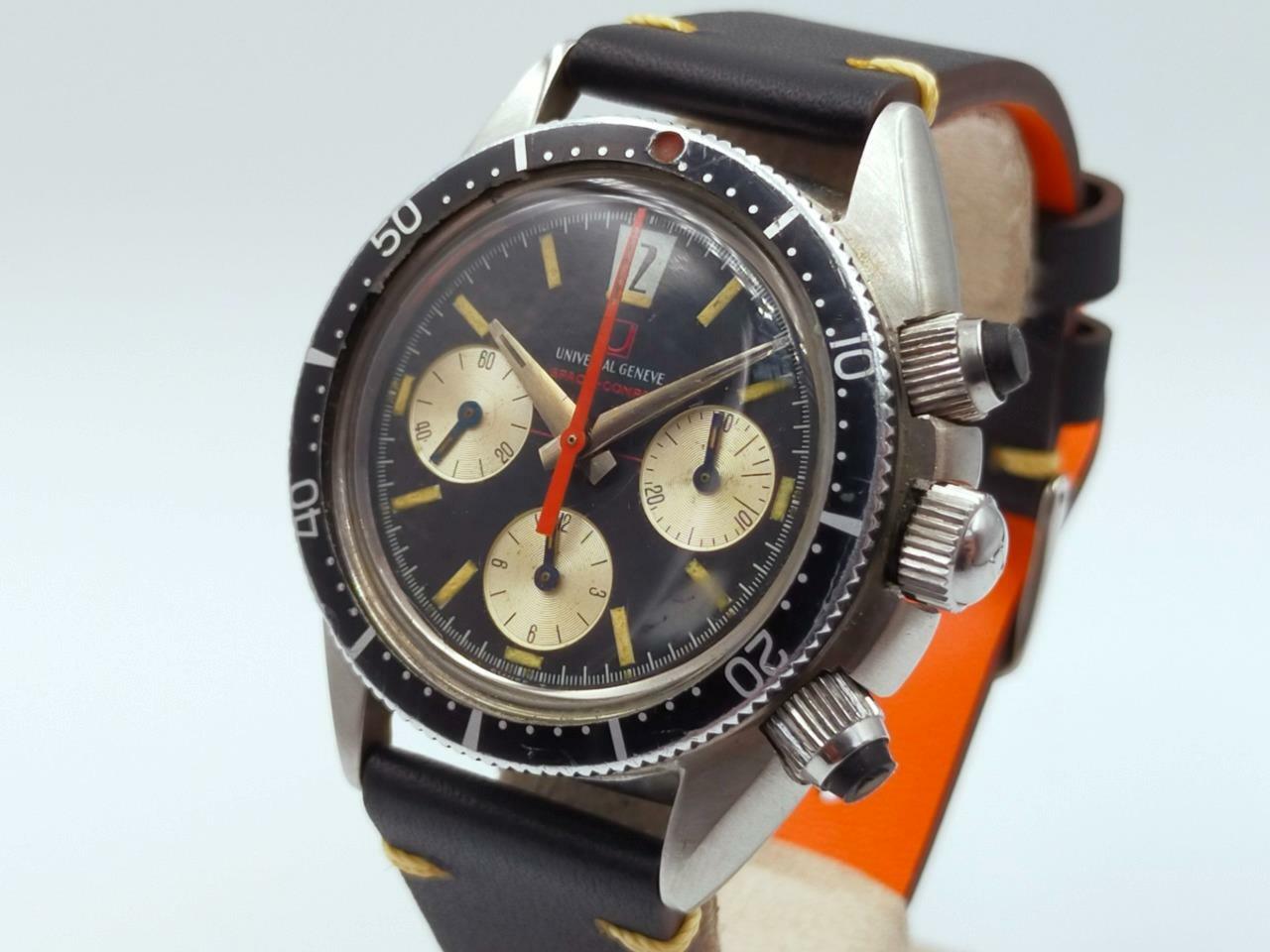 Authentic Universal Geneve Space-Compax Steel Chr… - image 3