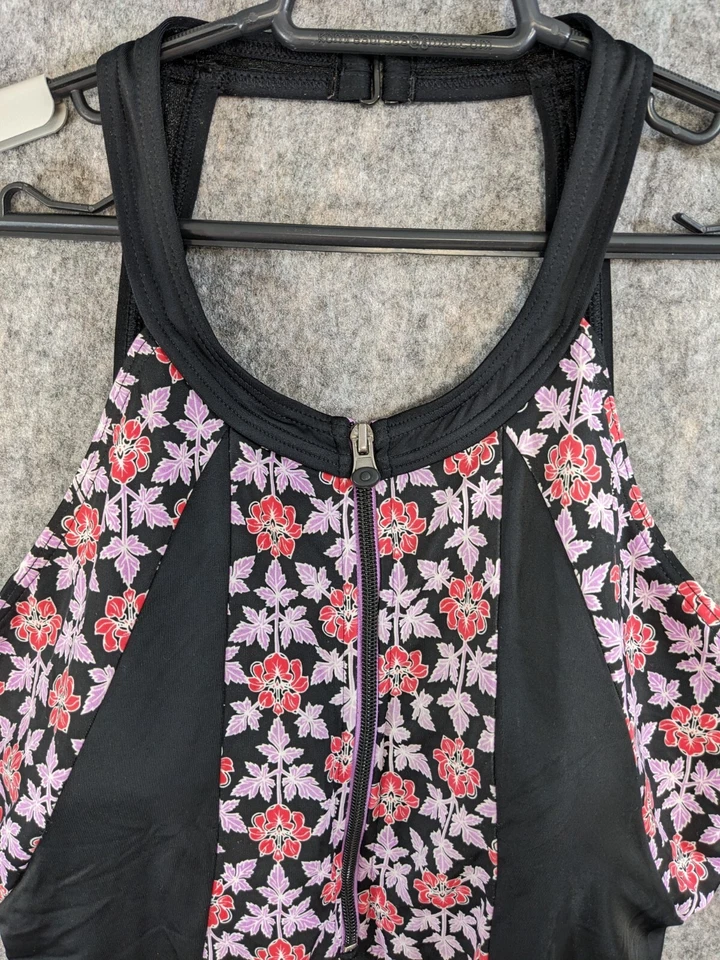 Traje de baño Fit 4 U para mujer 18 de una pieza negro rosa púrpura floral sujetador acolchado incorporado Foto 4 de 4