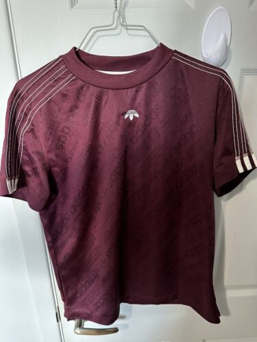 Adidas x Alexander Wang Soccer Jersey Short Sleeve T- Shirt Maroon Size M - Picture 1 of 3