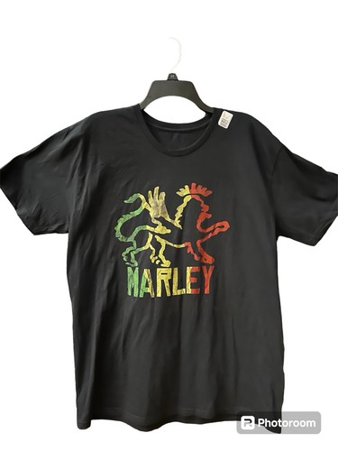 NEW Ziggy MARLEY Tri Lion Men's Black T-Shirt Size XL 100% Cotton - Picture 2 of 5