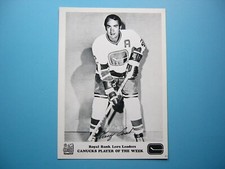 1971/72 ROYAL BANK LEADERS VANCOUVER CANUCKS HOCKEY PHOTO #21 GARY DOAK SP PH