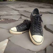 Converse X John Varvatos All Star Cuero Negro Cordones Bajos 125432C Para hombres Talla 8.5