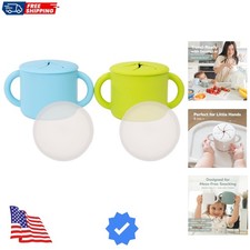 Snack Containers, Food Grade Silicone Cups, Spill-Proof Tops For Toddlers and...