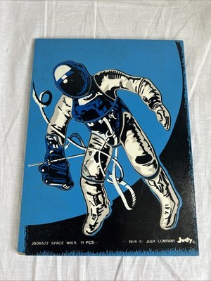 Vintage *RARE* JUDY COMPANY J506572 Space Walk Wooden Puzzle 1974