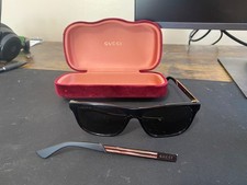 Gucci GG0687S Polarized Sunglasses Black 57-17-145 w/ Gucci Case Read