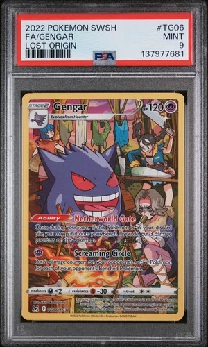 2022 POKEMON SWORD & SHIELD LOST ORIGIN TG06 FULL ART/GENGAR | PSA 9