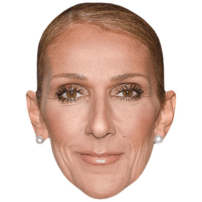Celine Dion (Hair Up) Promi Maske, flaches Kartengesicht, Kostüm Maske