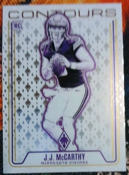 2024 Panini Phoenix - Contours J.J. McCarthy #CON-JMY Purple (RC)