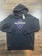 Under Armour Baltimore Ravens Warmup Hoodie Sweatshirt. Mens Medium Black NET