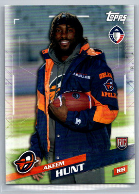 Akeem Hunt 2019 Topps AAF RC Orlando Apollos #100