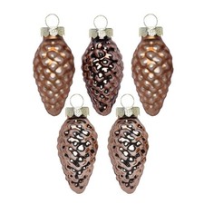 Zapfen Christbaumkugeln Christbaumschmuck Weihnachtsdeko Inge Glas braun nougat