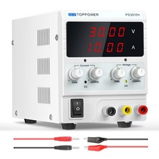 DC Power Supply Variable,0-30V 0-10A Adjustable Regulated Bench Lab Power wit...