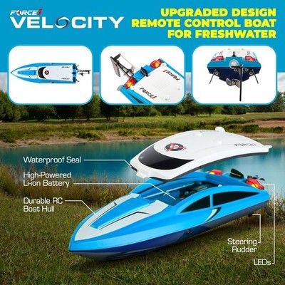 RC Boat Blue Fast Speed Underwater Racing Pool Lake Remote Control