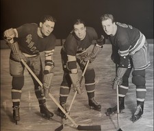 HOCKEY PHOTO PRINT NHL RANGERS TRIO  Bryan Hextall, Phil Watson, & Lynn Patrick 