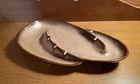 Vintage MCM Frankoma Pottery F203 Brown Ashtray 12” x 7”
