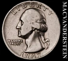 1947-S Silver Washington Quarter - Scarce  Better Date  No Reserve  #K4549