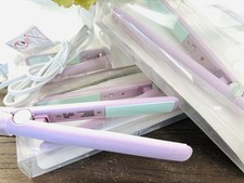 NEW SEALED Mini Flat Iron, Lavender Travel 7  Hair Straightener w/Ceramic plate
