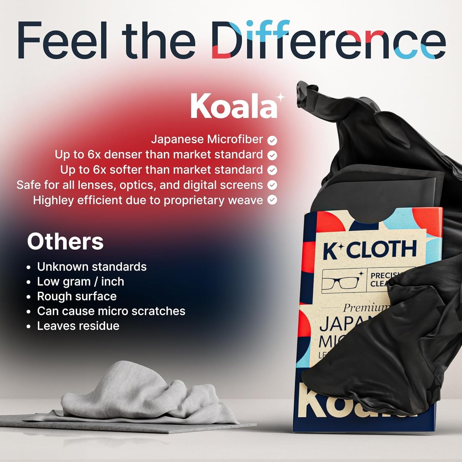 Koala Kloth 6-Pack Microfiber Cleaning Cloth - Crystal-Clear Lens Care in Black — image 5