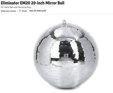 Eliminator EM20 20-inch Mirror Ball Disco Ball 